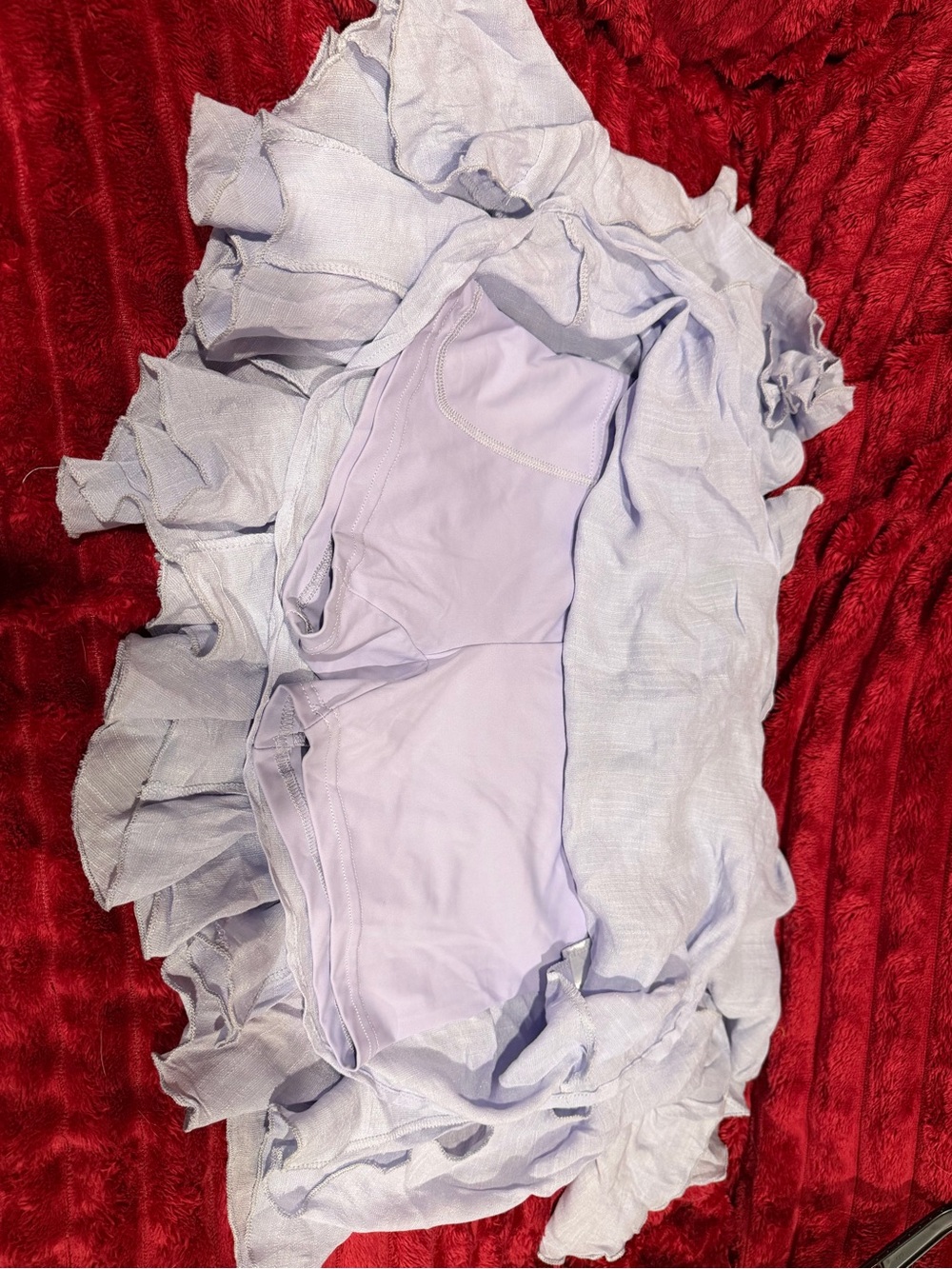 Light Blue Ruffled Mini Skirt - Picture 5 of 6